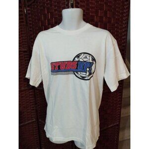Vintage Y2K Adidas Studs Up Soccer T Shirt Double Sided Adult Medium 2000s